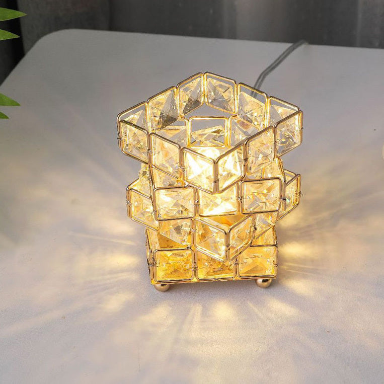 📚Diamond Crystal Geometric Cube LED Table Lamp Decorative Night Light Mood Lighting🏆