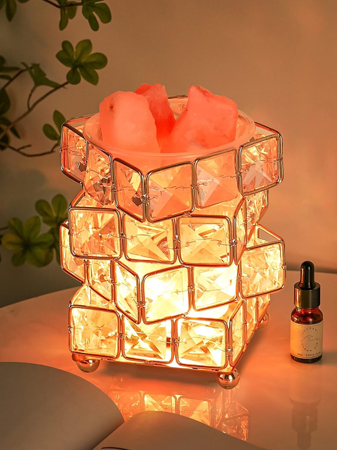 📚Diamond Crystal Geometric Cube LED Table Lamp Decorative Night Light Mood Lighting🏆