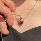 ⚔️❤️ Heart & Sword Matching Couple Necklaces