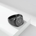 Seal of the Seven Archangels Stainless Steel Men's Trigger Finger Seal of Solomon