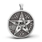 Solomon's Pentacle Reversible Engraved Seal of the Seven Angels Necklace S925K Silver Pendant