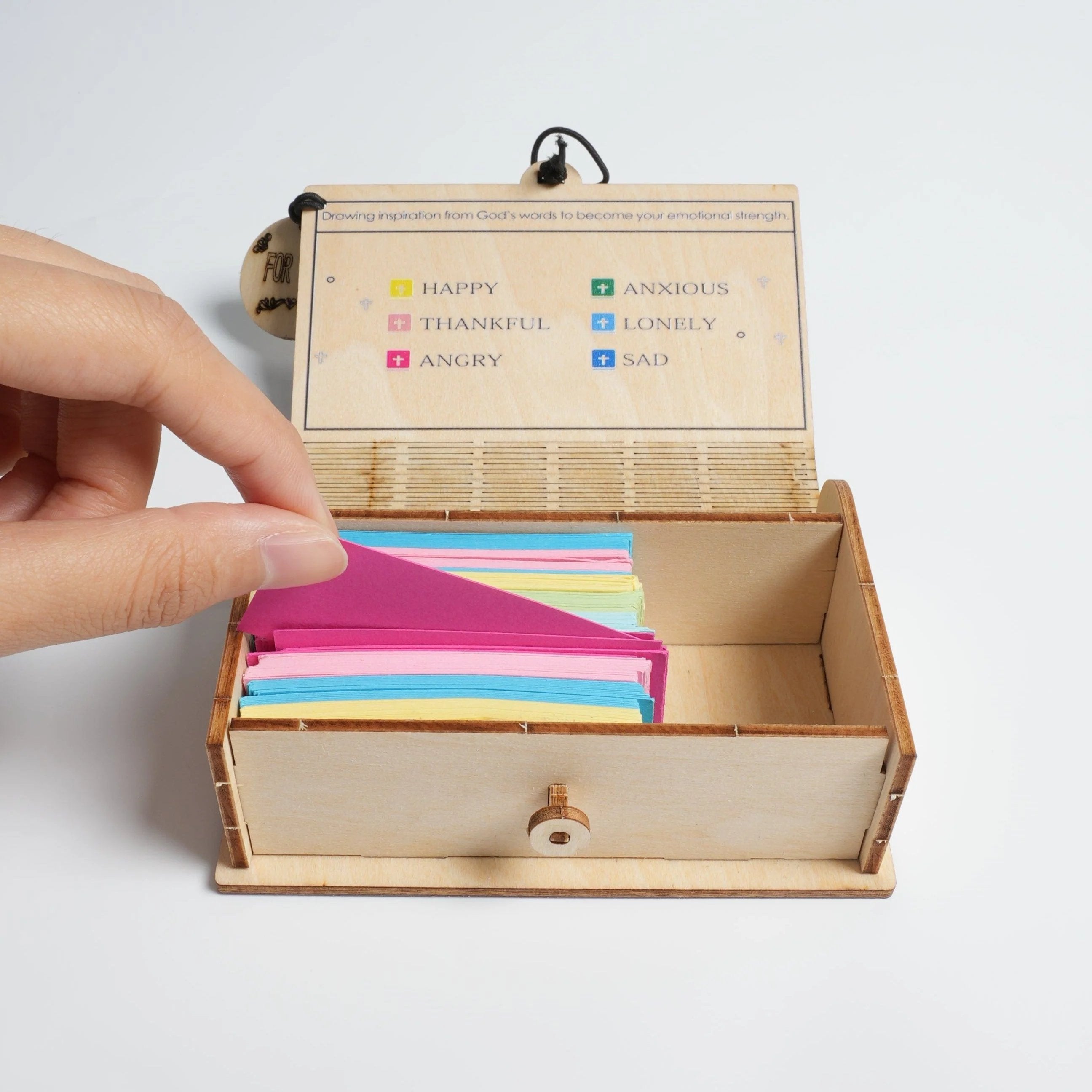 ✝️Handmade Wooden Bible Verses Box - Daily Bible Verses✨️