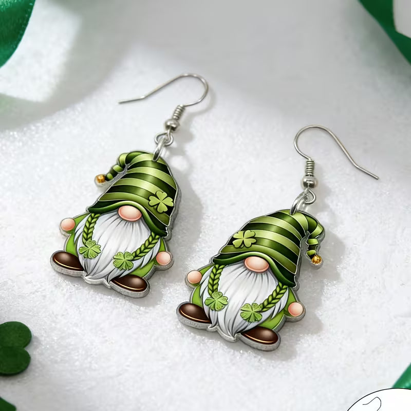 St Patricks Day Earrings | Piercing Dangle Earrings Green💋