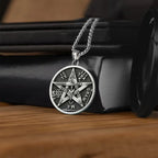 Solomon's Pentacle Reversible Engraved Seal of the Seven Angels Necklace S925K Silver Pendant