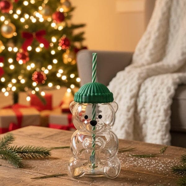 Teddy Bear Shaped 20oz Glass Tumbler 🏆