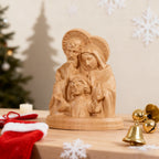 Holy Family Round Wooden Tabletop Ornament