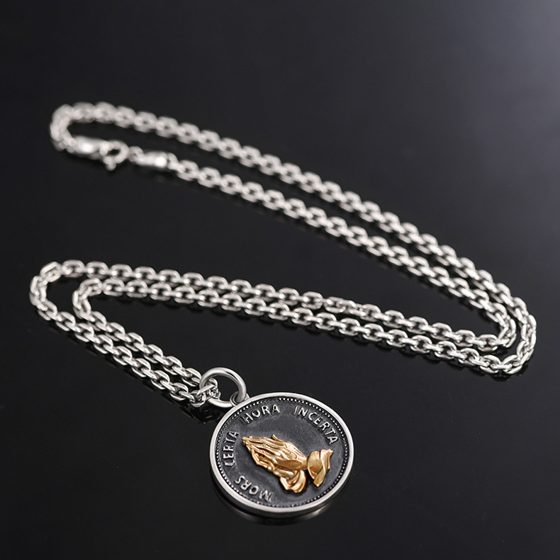 「Praying Hands」Copper - Silver Medallion: A Tangible Sign of God’s Presence