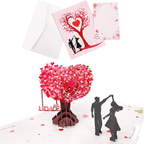 💕Pop Up Anniversary Card, 3D Valentine's Day Anniversary Card with Love Tree & Hearts🔥🔥