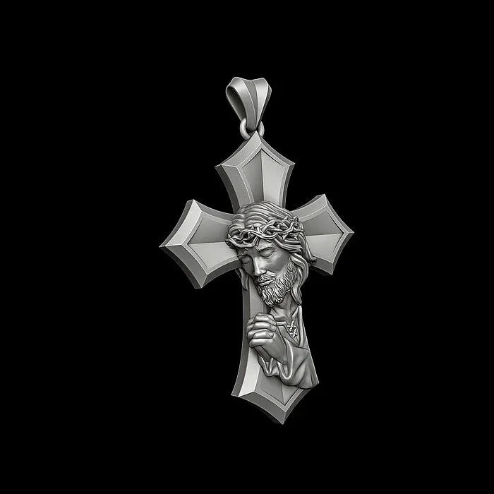 Crucifixion Prayer Necklace Madonna Prayer S925K Silver Necklace
