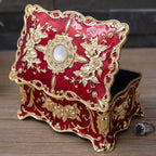 European vintage rose pattern zinc alloy jewelry box desktop ornament