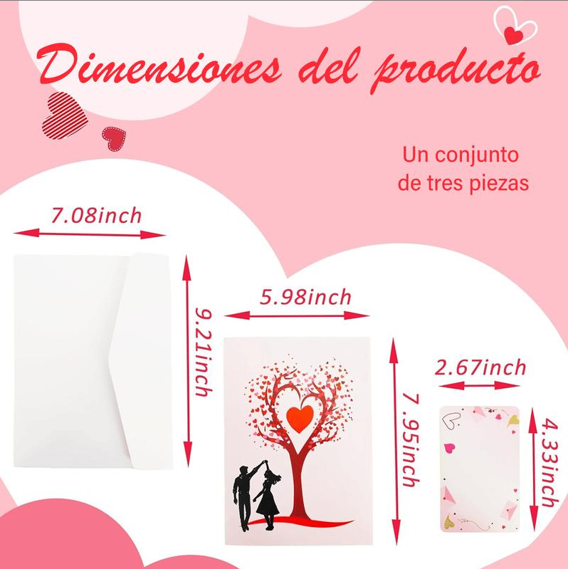 💕Pop Up Anniversary Card, 3D Valentine's Day Anniversary Card with Love Tree & Hearts🔥🔥
