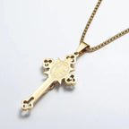 Golden St. Benedict Exorcism Cross - Blessings to you and your family