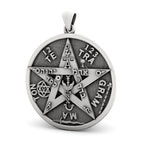 Solomon's Pentacle Reversible Engraved Seal of the Seven Angels Necklace S925K Silver Pendant