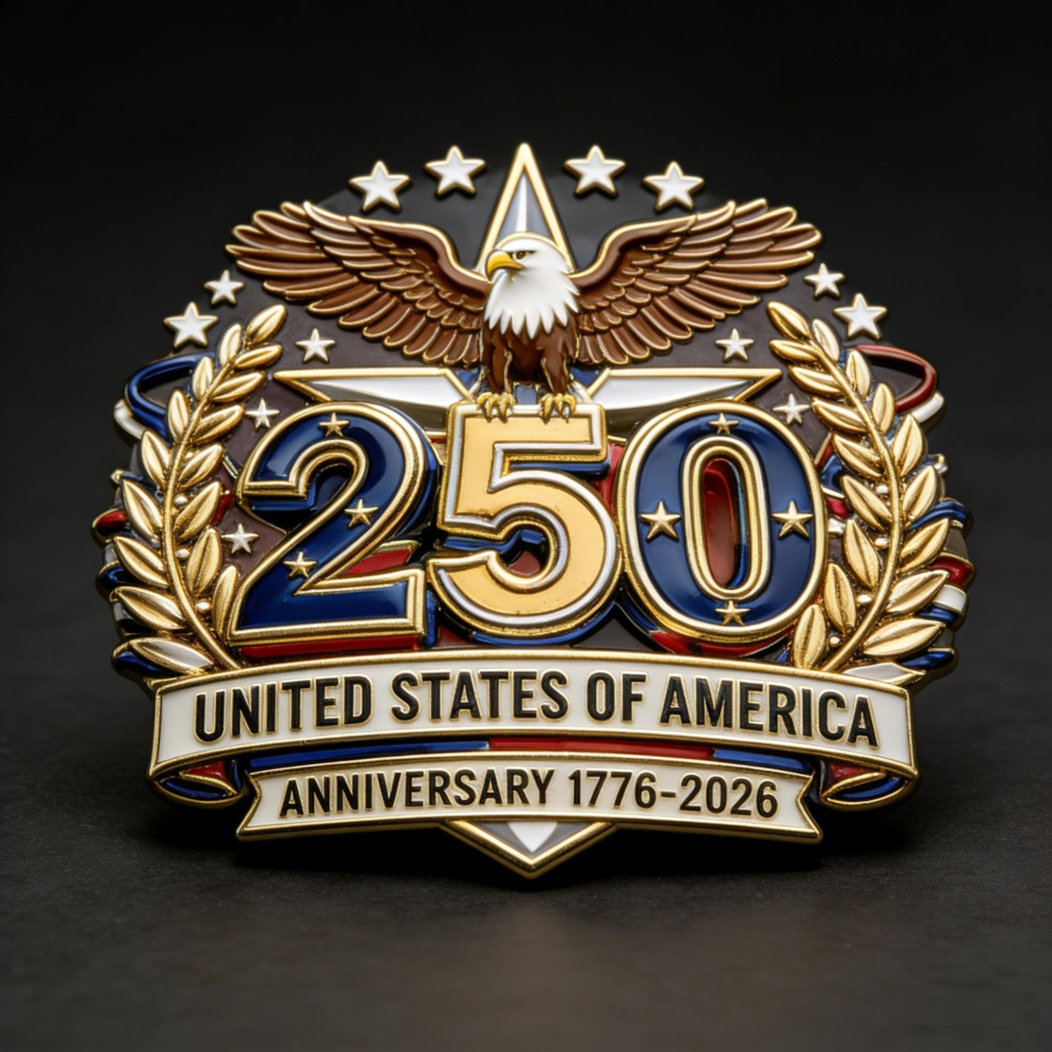 Commemorative 250th Anniversary Eagle Lapel Pin – Patriotic USA Enamel Badge for America’s Semiquincentennial🔥