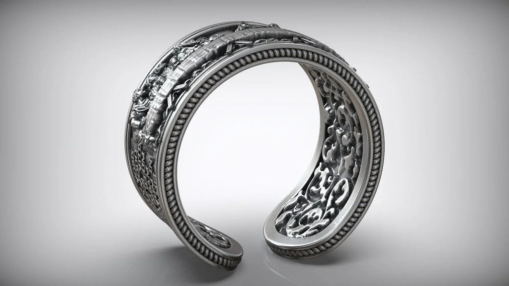 The Last Supper 925K Sterling Silver Open End Adjustable Ring