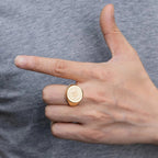 Vintage Titanium Seven Archangel Signet Ring - Amulet Against Evil Eyes, Curses, Spells