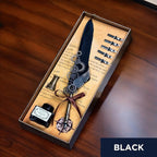 ✒️Blue Peacock Steampunk Wing Feather Dip Pen Set | Luxury Gift for Writers & Art Lovers🏆