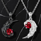 ❤️Couple Angel Devil Wing Heart Pendant Necklace Two Tone Clavicle Chain Valentines Gift🏆