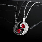 ❤️Couple Angel Devil Wing Heart Pendant Necklace Two Tone Clavicle Chain Valentines Gift🏆