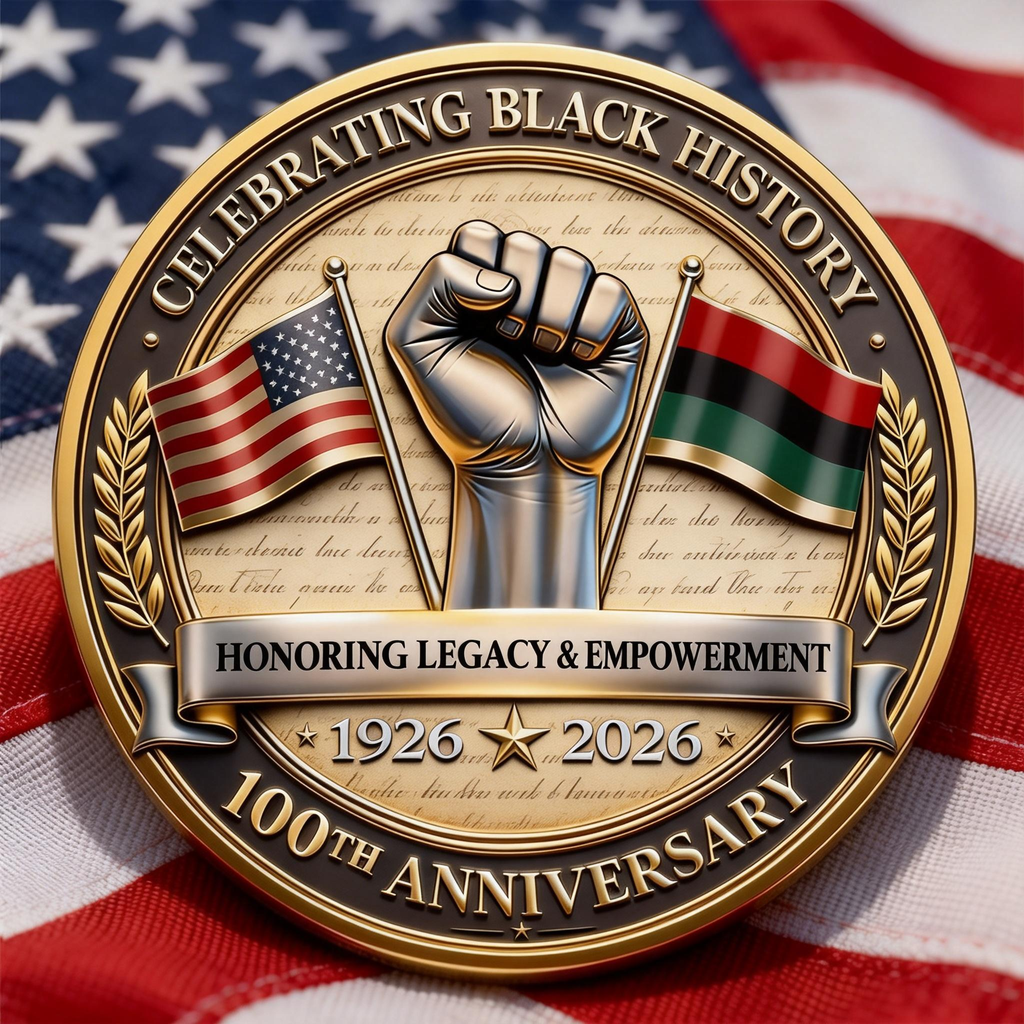 Black History Month Centennial Commemorative Coin (1926–2026)🔥