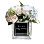 Personalised Glass Vase - Mixed Eden Blooms