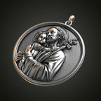 Joseph Holding Jesus S925K Sterling Silver Pendant Necklace